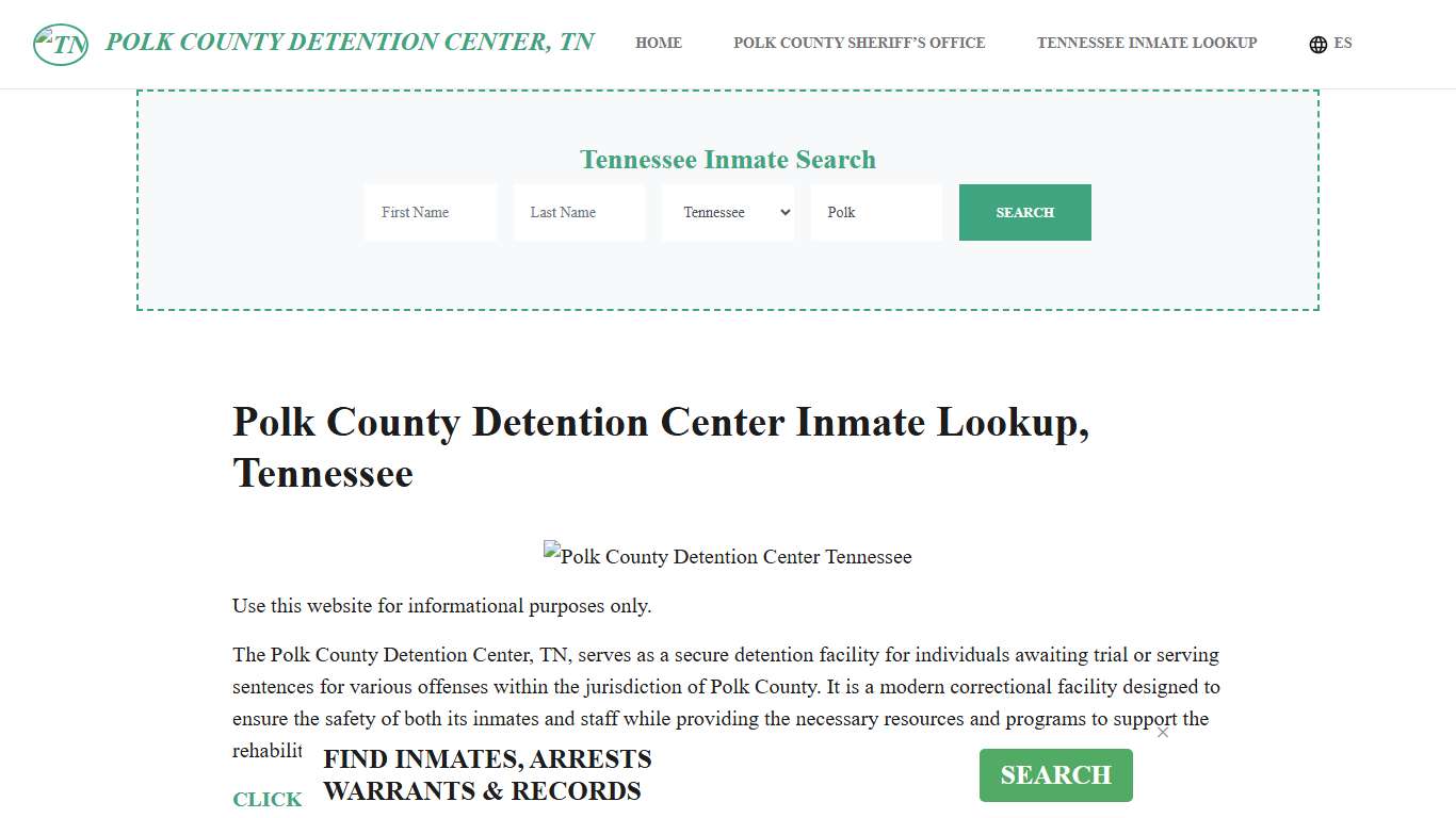 Polk County Detention Center, TN Inmate Roster, Offender Search